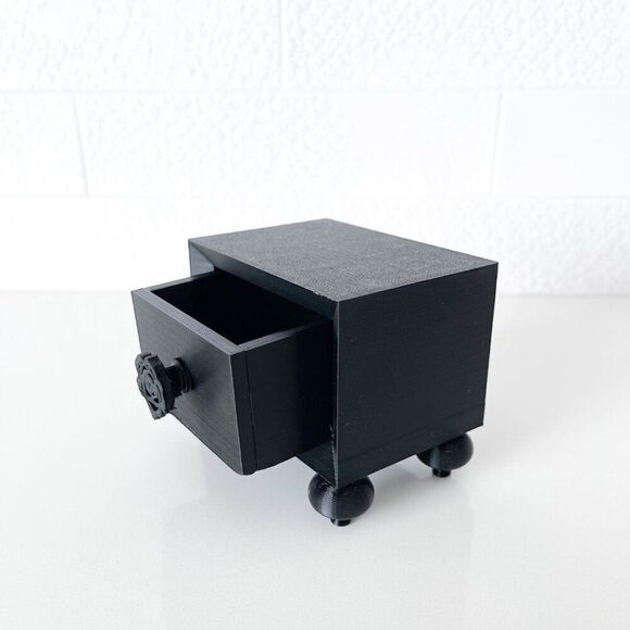 Miniature Barbie Nightstands (Set of 2) Black Dollhouse Furniture - Picture 4 of 6